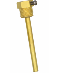 Pozzetto in ottone pulito con vite di fissaggio &Oslash; interno 6 mm per sonde TF65 TM65 - cod. TH08-MS-G