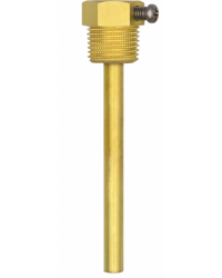 Pozzetto in ottone pulito con vite di fissaggio Ø interno 6 mm per sonde TF65 TM65 - cod. TH08-MS-G
