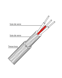 Cavo schermato Pt100 Fibra di vetro/Fibra di vetro/treccia inox - cod. SVSVTI-PT
