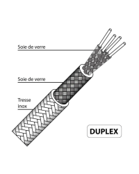Cavo schermato duplex termocoppia fibra di vetro/fibra di vetro/inox