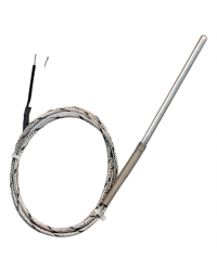 Sonda termocoppia con cavo di collegamento in fibra di vetro, fibra di vetro / treccia inox e molla di rinforzo - cod. SLJK