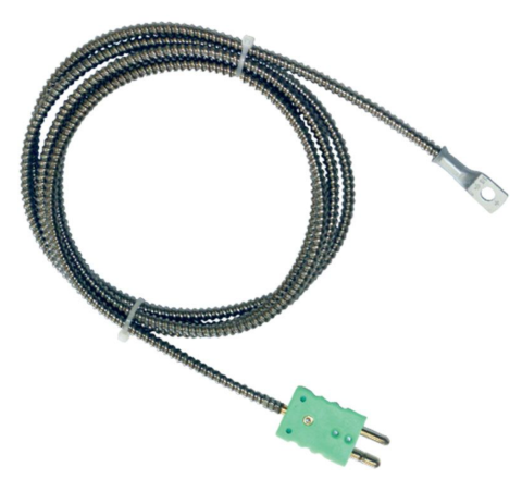 Sonda termocoppia a contatto con occhiello con cavo fibra di vetro / treccia inox - cod. SOFL