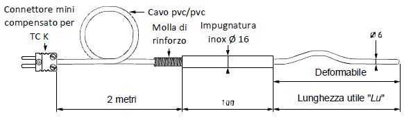 Sonda Termocoppia Tipo K Per Multimetro – Lunga 1000mm Con Connettori A Banana - Foto 2